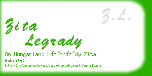 zita legrady business card